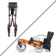 thumbnail image 3 of Comodita Tipo Petite Compact Rollator with Double Fold Action and Extra Large 10" Aluminum Front Wheels (Metallic Graphite), 3 of 7