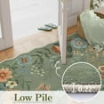 thumbnail image 3 of Moynesa 9'x12' Floral Washable Area Rugs, 9x12ft Soft Bedroom Large Rug for Living Room Ultra-Thin Non Slip Dining Room Rug, Stain Resistant Boho Rugs Easy Clean Throw Carpet for Office,Green, 3 of 8