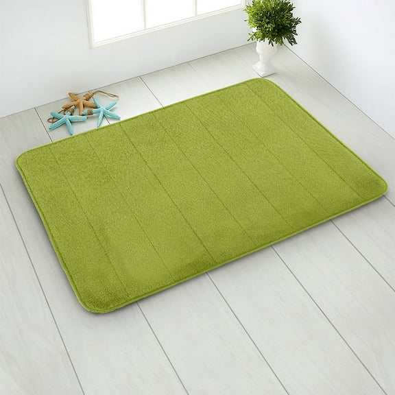 Namzi Bathroom Rug Mat , Non-Slip Plush Shaggy Bath Carpet, Machine Wash Dry, Bath Mats for Bathroom Floor, Tub and Shower, Bathroom Runner Bathmat Accessories Decor, Green,16*25inch