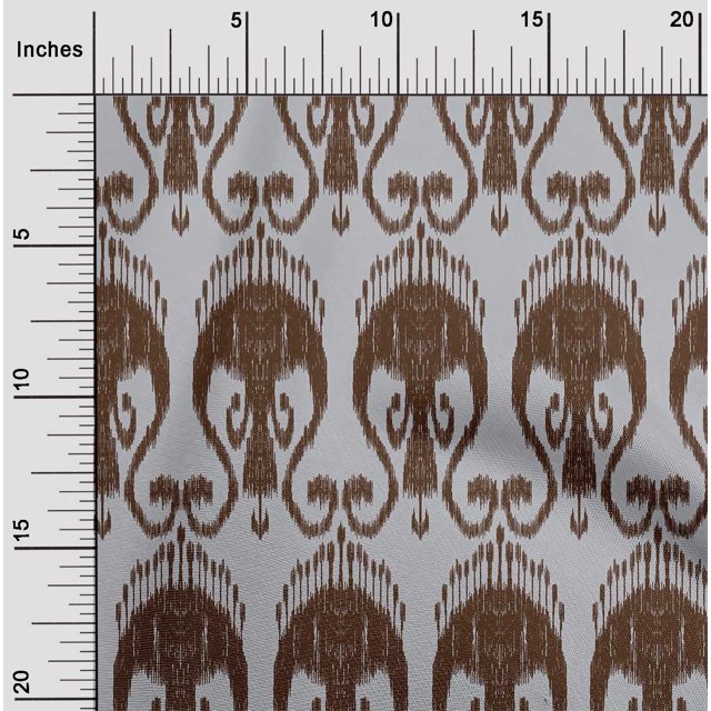oneOone Tissu en Coton Cambric Imprimé Ikat Tourbillon 56 Pouces de Large