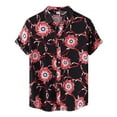 thumbnail image 1 of Eashery Mens Button Down Shirts Printed Spring Mens Tops Red 2XL, 1 of 4