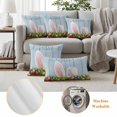 thumbnail image 6 of Easter Bunny Pillow Covers 2 Pack Watercolor Rabbit Colored Eggs Spring Leaf Wood Grain Pillowcase Waterproof Outdoor Throw Pillow Cover for Patio Garden Square Cushion 20”x20”, 6 of 9