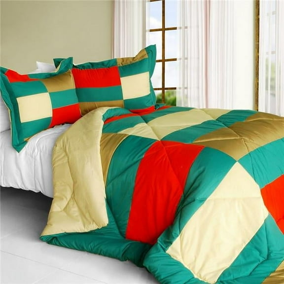 Blancho Bedding ONITIVA-CFT01049-1BRK-MPTP Joy Jungle Quilted Patchwork Down Alternative Comforter Set, Green - Twin Size