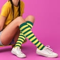 thumbnail image 4 of Womens Athletic Knee High Socks, Outdoor Sport Thigh High Stockings, Casual Stripes Tube Socks, 4 of 6