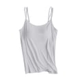 thumbnail image 1 of DPTALR Built In Bra Tank Tops For Women Summer Casual Strap Camisole Plus Size Padded Workout Tops, 1 of 3