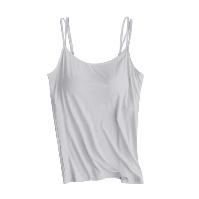 DPTALR Built In Bra Tank Tops For Women Summer Casual Strap Camisole Plus Size Padded Workout Tops
