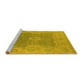 thumbnail image 2 of Ahgly Company Machine Washable Indoor Square Oriental Yellow Industrial Area Rugs, 5' Square, 2 of 4