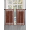 thumbnail image 3 of Dark Brown Geometric Kitchen Curtains 54 Inches length, White Greek Key Design Burlap Modern Art Window Treatment Curtain Drapes, Decorative Window Curtains for Bedroom Cafe, 52"x54", 2 Panels, 3 of 7