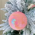 thumbnail image 3 of Bola de Navidad de 10 cm, adorno navideño, decoración para árbol de Navidad, colgante rosa, adornos colgantes para árbol de Navidad, decoración del hogar, 3 of 4