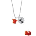 thumbnail image 2 of Delight Jewelry Resin Longhorn Silvertone Script Initial Disc - G - Charm Necklace, 20"+3", 2 of 4
