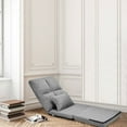 thumbnail image 3 of Gymax Chaise Pliante Convertible Canapé-Lit Futon Chaise Longue avec Coussin Gris, 3 of 10