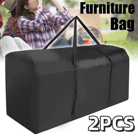 Cirayno 2 Pack Christmas Tree Storage Bag with Handles & Zipper, Extra Large Waterproof Christmas Tree Bag, Heavy-Duty Storage Bags for 7.5 FT Artificial Holiday Trees, Clothes & Furniture, Black