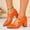 #0055-Orange, variant on Xucatan Women's Plus Size Heeled Sandals, Glossy Patent Pointed Toe with Oversized Bow Accent, Sturdy Block Heel Dressy Footwear Gift