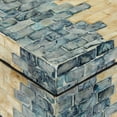 thumbnail image 5 of DecMode Handmade Mosaic Storage Blue Mother of Pearl Shell Decorative Box with Hinged Lid, 2 Count, 5 of 12