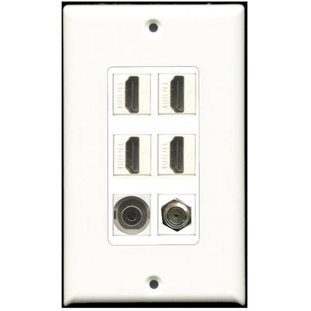 Ultra Spec Cables 4 Port HDMI 1 Coax Cable TV FType 3.5mm DecorZ Wall