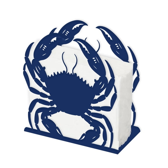 Gleamdisplay Crab Metal Napkin Holder - Blue, 5.9x5.9x2.0 Inches for Kitchen Dining Table