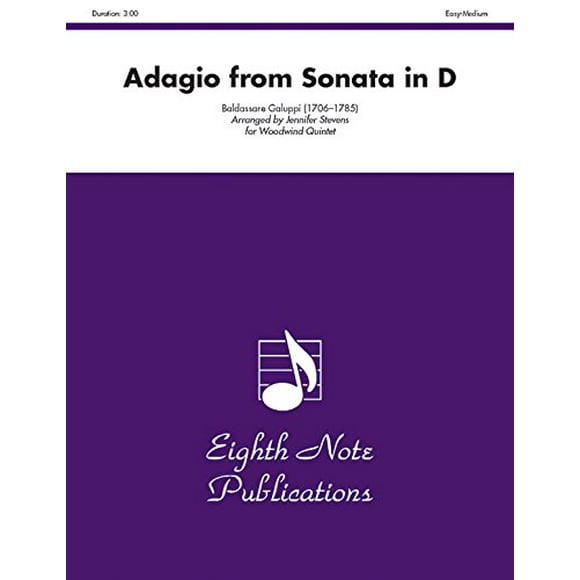 Adagio (from Sonata in D): Score and Parts (Eighth Note Publications)