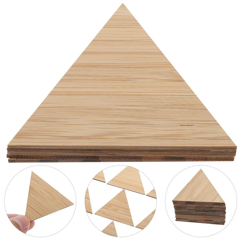 NUOLUX Unfinished Wood Pieces Wooden Triangle Disc Chips Round Diy