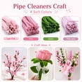 thumbnail image 4 of 400 Pcs Pink Pipe Cleaners Bulk Chenille Stems for DIY Flower Bouquet, Pipe Cleaner Flower Kit with Floral Wires, Gardening Tape, Stamens, Ribbon & Video Tutorial, 4 Pink Tones + Green, 4 of 7