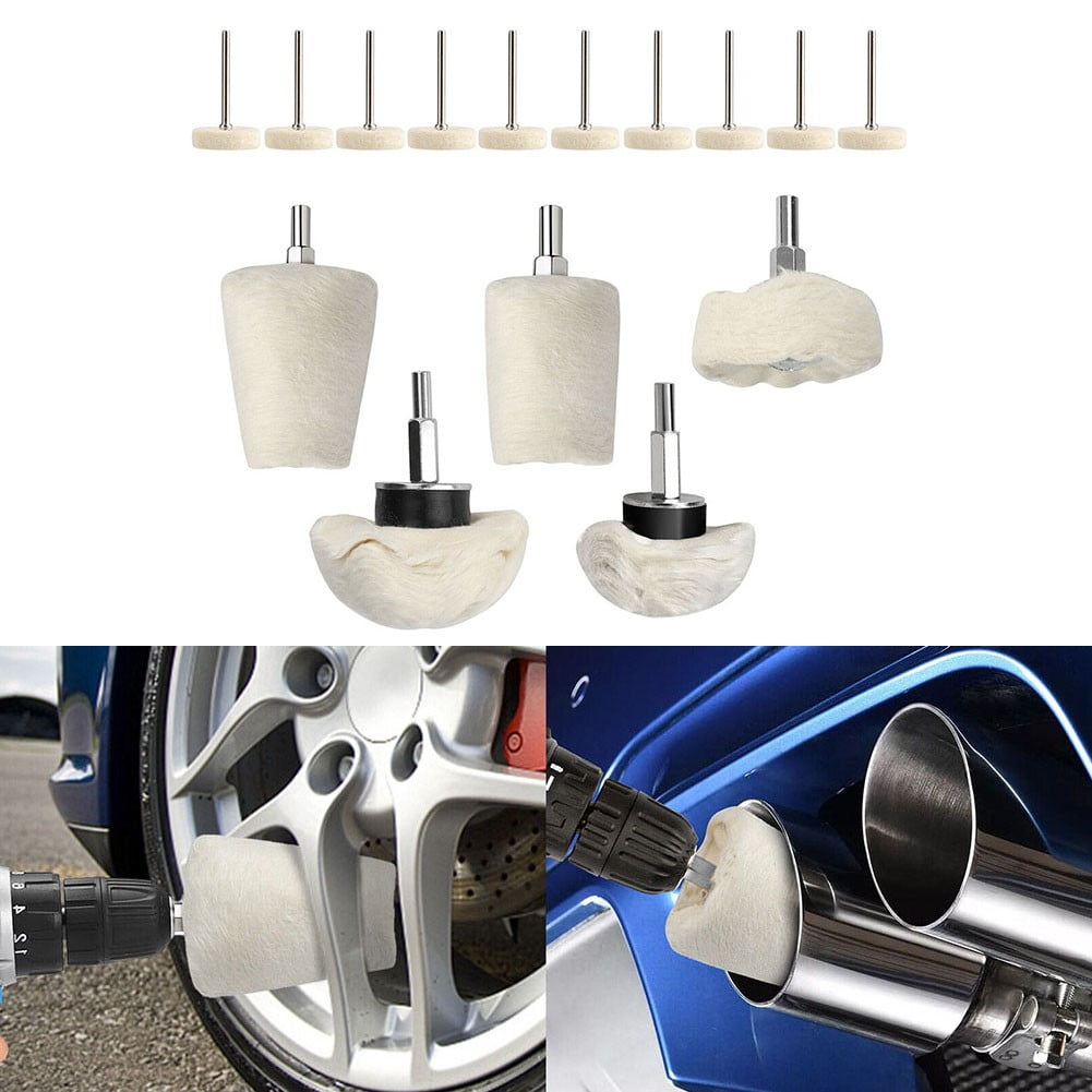 15Pcs Polishing Buffing Pads Kit Cloth Wheel Wool Wheel for Car Polishing Grinding