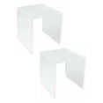 thumbnail image 2 of T'z Tagz 7x7x4 Inch Frosted White Acrylic Riser Display Stands New 2 Pack, 2 of 5