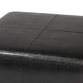 thumbnail image 4 of Square Leather Ottoman Footstool in Black, 4 of 8