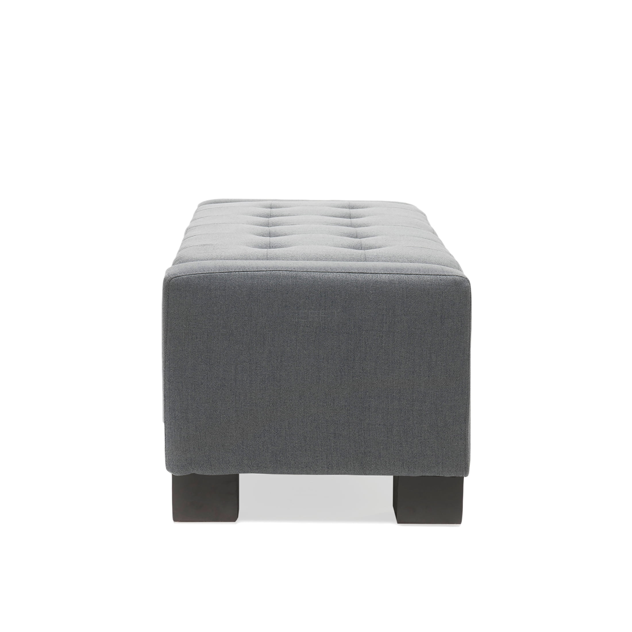 JERFIT Storage Ottoman Bench with Lift Top, Grey Polyester Upholstered Ottoman for Living Room, Foot Rest Stool with Hidden Storage for Bedroom, Office