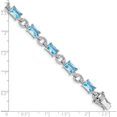 thumbnail image 5 of Sterling Silver Rhodium-Plated Blue And Clear Cz Bracelet Made In China qx606cz, 5 of 5