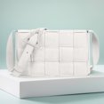 thumbnail image 4 of Bolso Hombro para Mujer Hobo Elegante PU Playa Tejido Color Sólido Gran Capacidad, 4 of 8