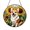 Acrylic 3.5 Inch, variant on Stained Glass Corgi Window Hanging with Sunflower Design, Playful Garden Style Home Accent