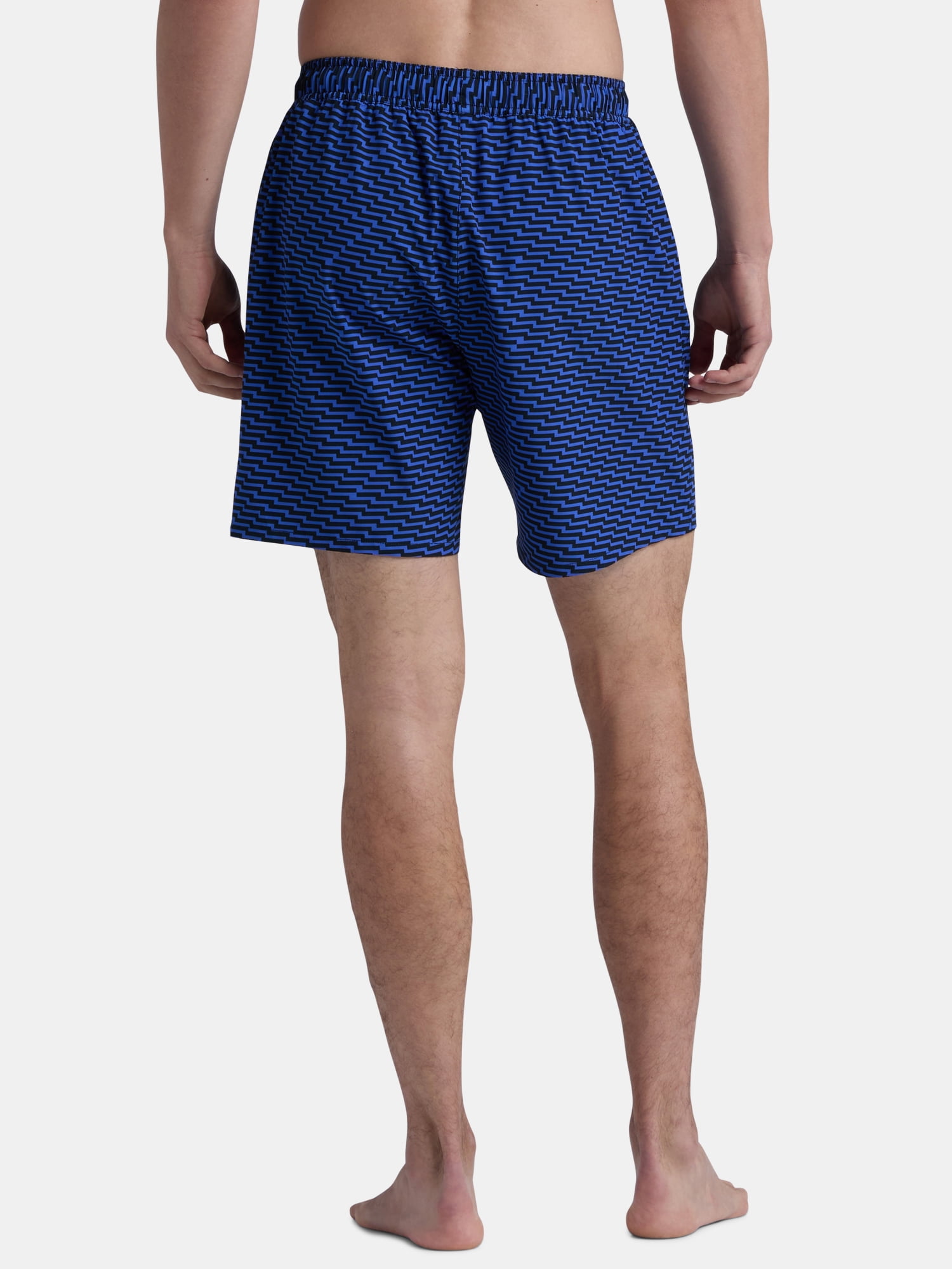 Reebok Men’s & Big Men's Printed Swim Trunks with Compression Liner, UPF 50+, 7” Inseam, Sizes S-3XL