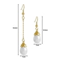 thumbnail image 5 of Hyasfey 1 Pair Faux Pearl Hook Earrings Vintage Elegant Luxury Temperament Golden Short Long Tassel Women Dangling Drop Earrings Jewelry Accessories, 5 of 7