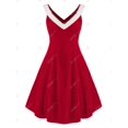 thumbnail image 4 of Tamaño además de terciopelo de Navidad una línea vestido del tanque Rosegal  Vestidos casuales de talla grande, 4 of 5