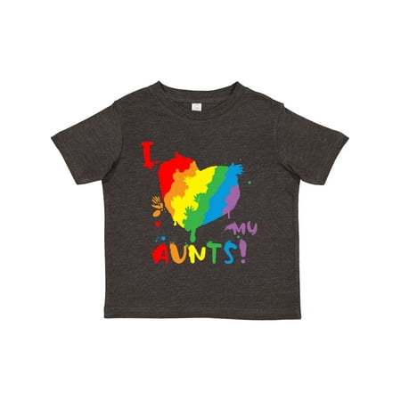 

Inktastic Pride Heart Kid Finger Paint I Love My Aunts! Gift Toddler Boy or Toddler Girl T-Shirt