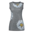 thumbnail image 3 of Débardeur pour Femme Débardeur Imprimé Marguerite Col Rond T-Shirts Chemisier Graphique, 3 of 6