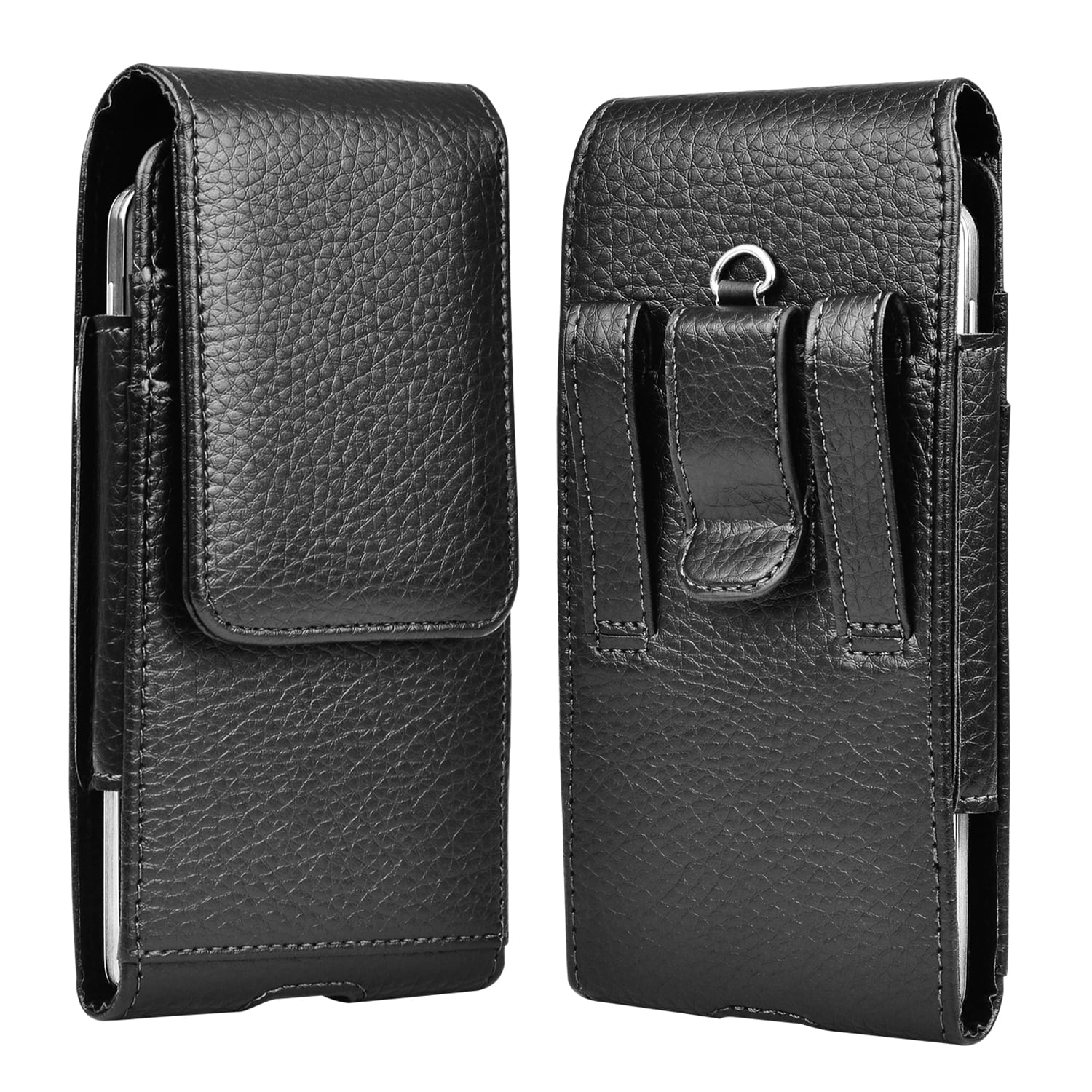 Takfox Cell Phone Holster for Samsung Galaxy Note 20 Ultra S20+ S24 S10e S9 S8 A15 A14 A35 A51 A71 5G A10e A20 A50, Note 10 9 8 J7 J3 Phone Belt Clip Holster Leather Carrying Pouch w Card Holder,Black