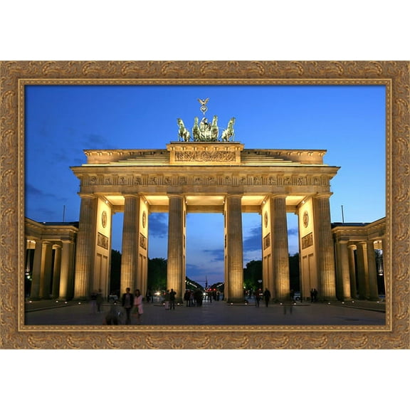 Brandenburg Gate 40x28 Large Gold Ornate Wood Framed Canvas Art
