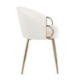 thumbnail image 2 of Lumisource Claire Contemporary/Glam Chair in Gold Metal and White Faux Leather, 2 of 7