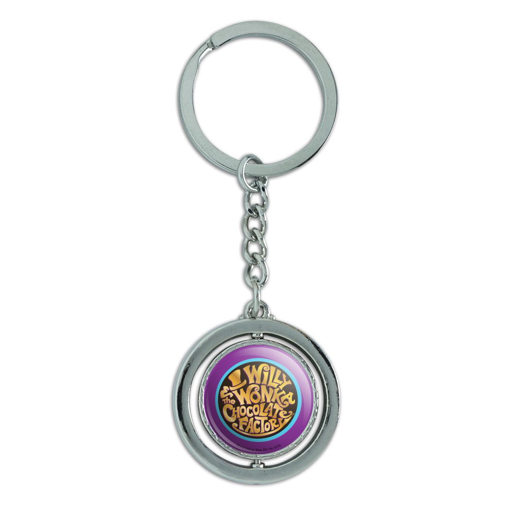 Willy Wonka and the Chocolate Factory Logo Keychain Spinning Round ...