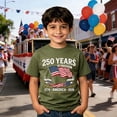 thumbnail image 2 of Tisuna Teen Boys Patriotic T Shirts Size 2-3 Years America Flag Print Short Sleeve Crew Neck Tops Breathable Boy'S 4th Of July Army Green Celebrate Anniversary T-Shirts, 2 of 5