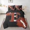 thumbnail image 2 of Homewish Rugby Ball Print 7-Piece Bedding Comforter Set,Brown Football Pattern King Bedding Sets,First Letter E Bed Sheets For Girls,Super Cozy Room Decor Reversible, 2 of 8