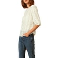 thumbnail image 4 of Allegra K Women's 3/4 Lantern Sleeve Semi Sheer Retro Lace Tops, 4 of 6