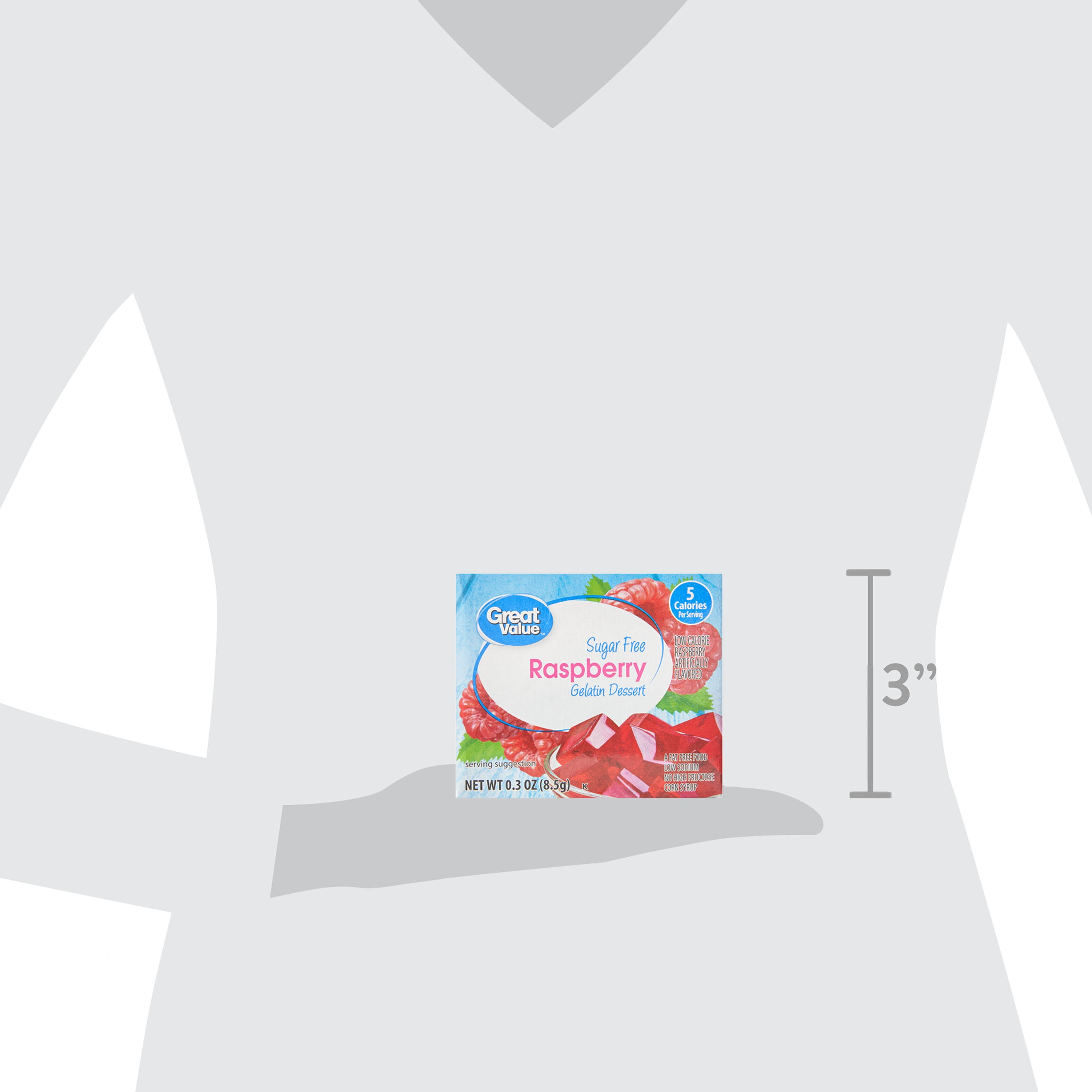 Great Value Sugar Free Raspberry Gelatin Dessert, 0.3 oz