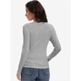 thumbnail image 2 of Womens Pullover Long Sleeve Crewneck Shirts Ribbed Knit Slim Fitted Casual Jumper Tops, 2 of 6