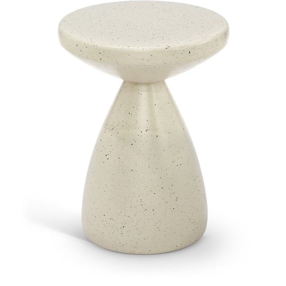 Meridian Furniture Anika Cream Iron Terrazzo Side Table