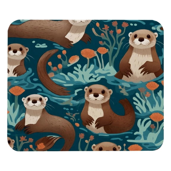 PhooArto Comfortable Mouse Pad Sea Otters Pattern Desktop Mousepad , 21 x 25 cm Mouse Mat, Non-Slip Rubber Base, Improves Speed and Precision