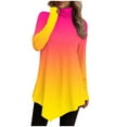 thumbnail image 2 of AXXD Womens Shirts Casual Basic Summer 2024 Temperament Solid Color Long Sleeved Round Neck Irregular Long Sleeved T-shirt, 2 of 5