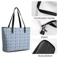 thumbnail image 4 of Blue And White Chinoiserie Bird Flower Woman Leather Handbags Large Tote Bag Fashion Portable Handbags With Zipper, 4 of 7