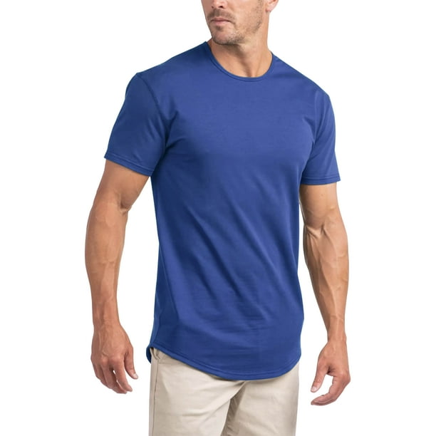 Ma Croix Men's Hipster Elongated Longline Casual Big and Tall T Shirts ...