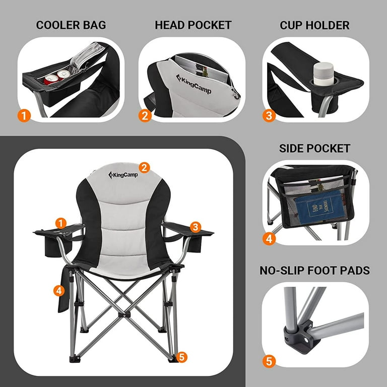 KingCamp Portable Camping Chair with Lumbar Support Collapsible Design 11lbs Walmart